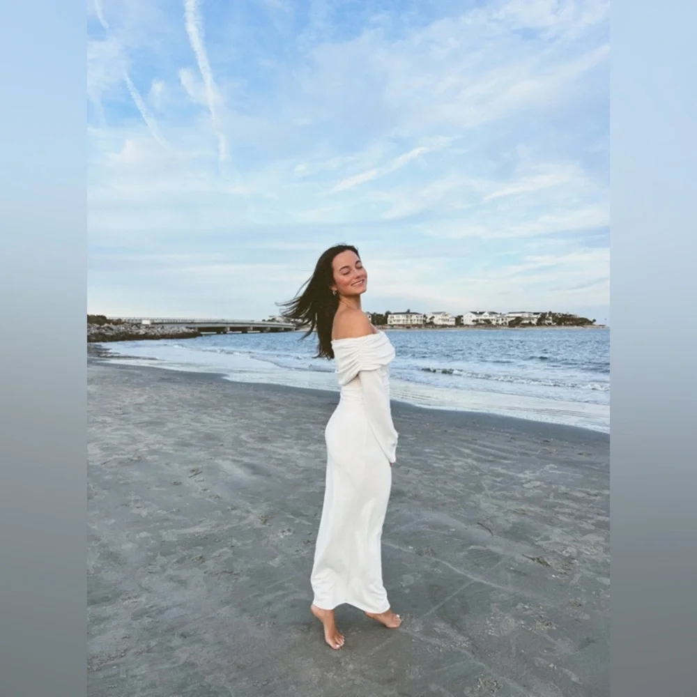 Off-The-Shoulder Bell Sleeve Dress BHLDN - Picture 3 of 10